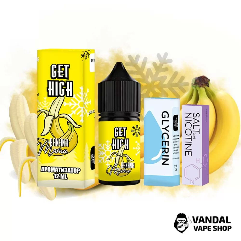 Набор для самозамеса Get High 30 мл 50 мг - со вкусом банана со льдом.