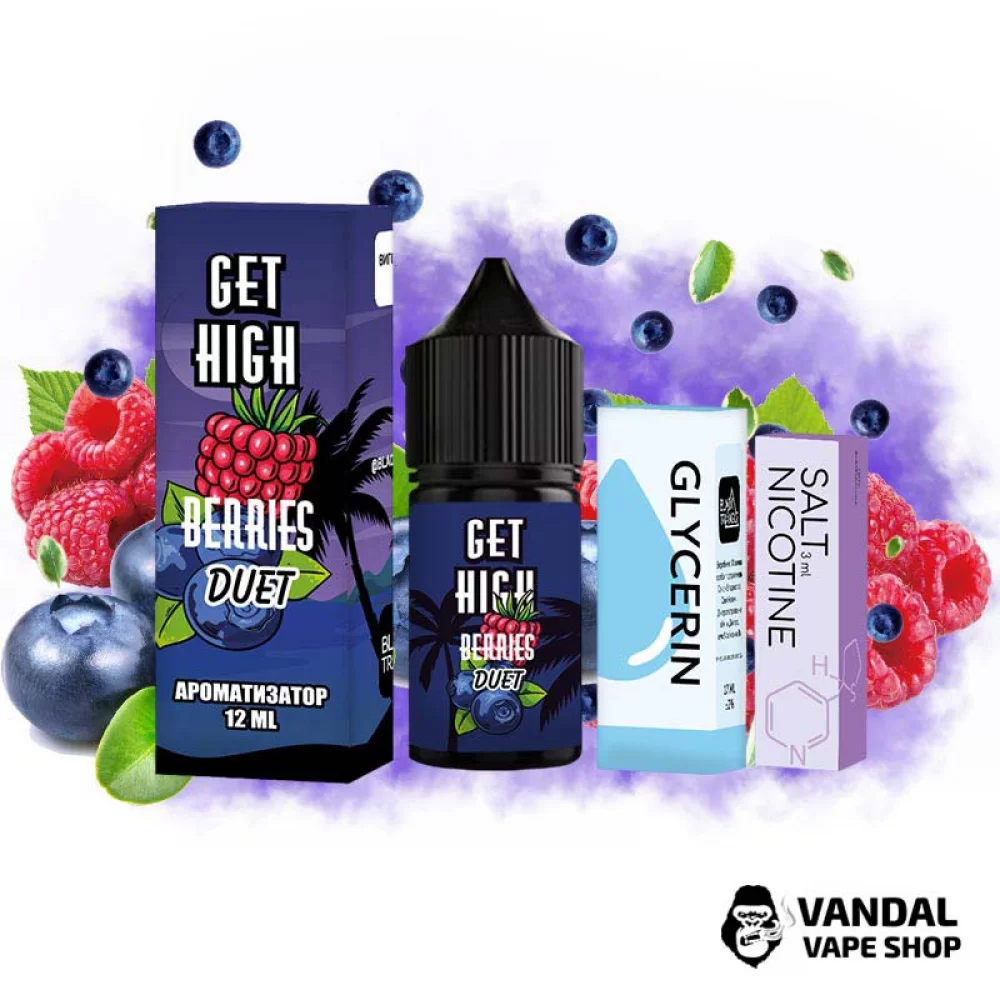 Набір для самозамісу Get High 30 мл 50 мг - зі смаком малини та чорниці.