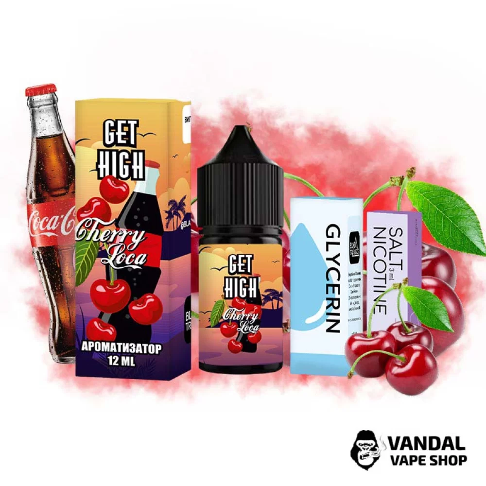 Набор для самозамеса Get High 30 мл 50 мг - со вкусом вишни с колой.