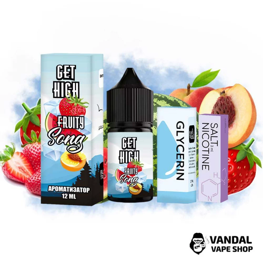 Набір для самозамісу Get High 30 мл 25 мг - зі смаком кавуна, персика, полуниці з льодом. Набір для самозамісу Get High 30 мл 25 мг - зі смаком кавуна, персика, полуниці з льодом.