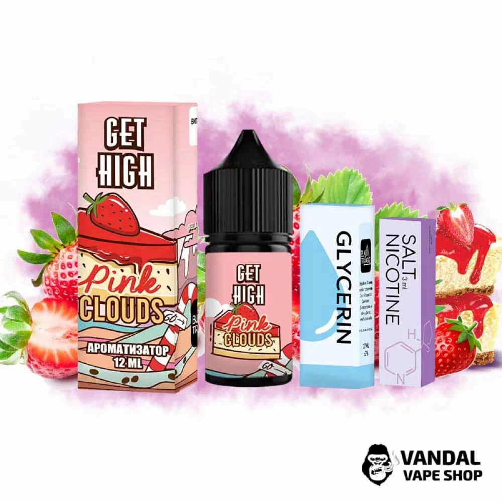 Набор для самозамеса Get High 30 мл 50 мг - со вкусом клубничного чизкейка. Набор для самозамеса Get High 30 мл 50 мг - со вкусом клубничного чизкейка.