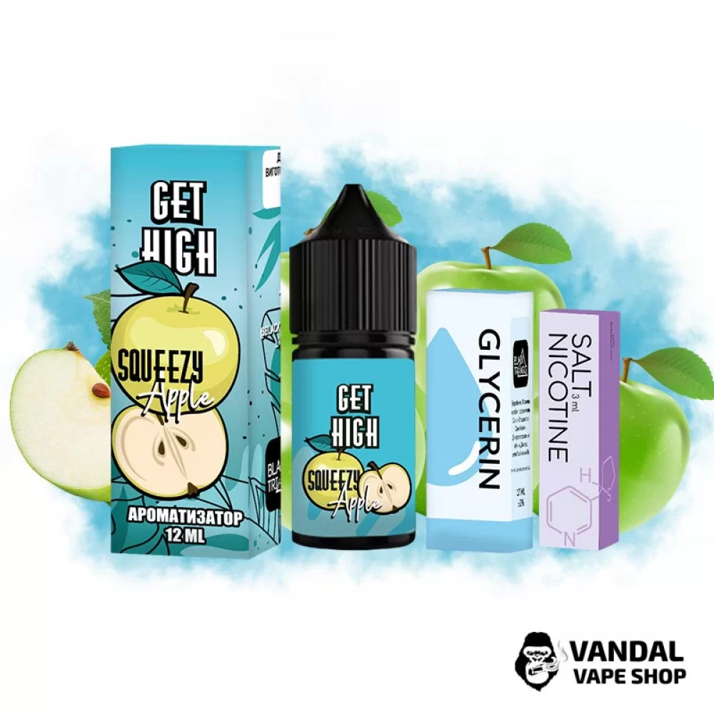 Набор для самозамеса Get High 30 мл 50 мг - яркий и освежающий вкус кислого зеленого яблока