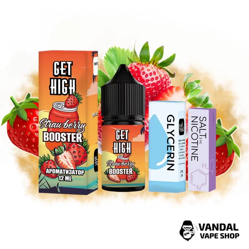 Набор для самозамеса Get High 30 мл 25 мг - со вкусом клубничного энергетика.