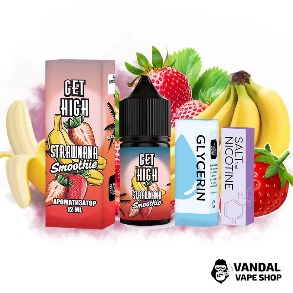 Набір для самозамісу Get High 30 мл 50 мг - зі смаком полуниці з бананом.
