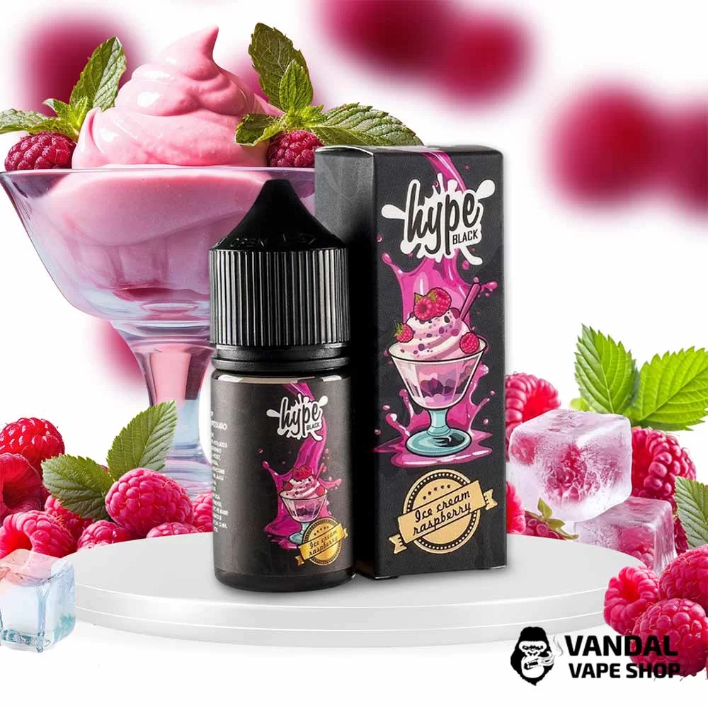 Набор для самозамеса Hype Black 30 мл 60 мг со вкусом нежного сливочного мороженого с малиной