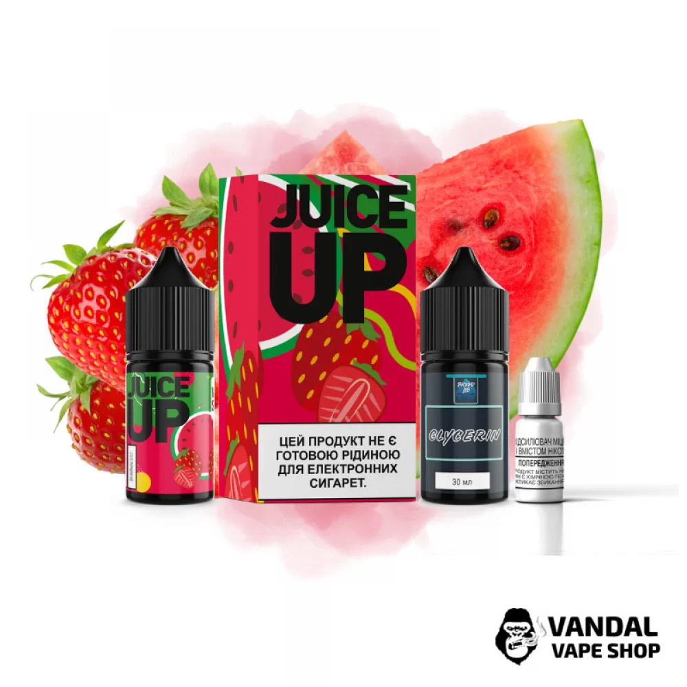 Набор для самозамеса Juice Up Salt 30 мл 50 мг со вкусом арбуза и клубники Набор для самозамеса Juice Up Salt 30 мл 50 мг со вкусом арбуза и клубники