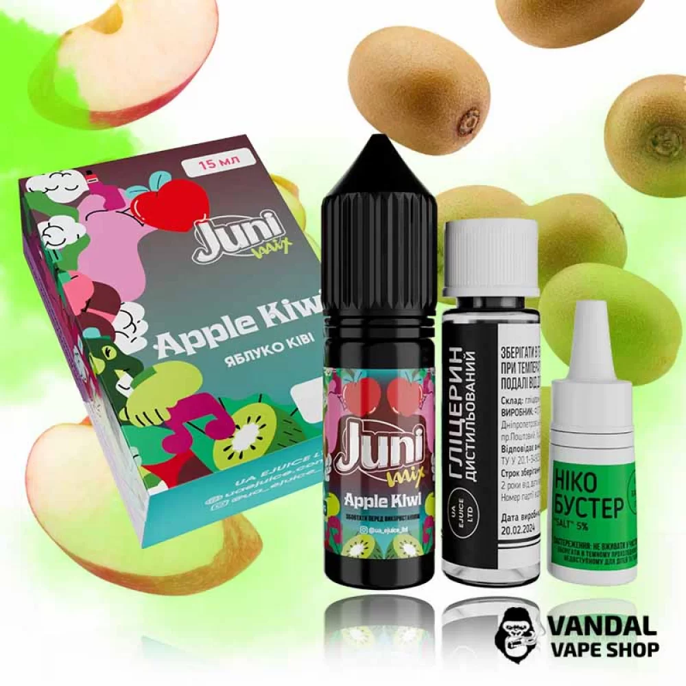 Набір для самозамісу Juni Mix (Hybrid) 15 мл 65 мг зі смаком яблука і ківі