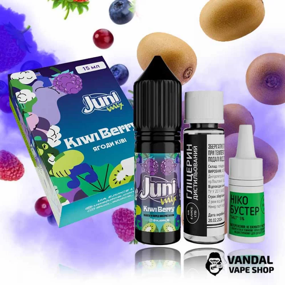 Набір для самозамісу Juni Mix (Hybrid) 15 мл 65 мг зі смаком ківі і ягід