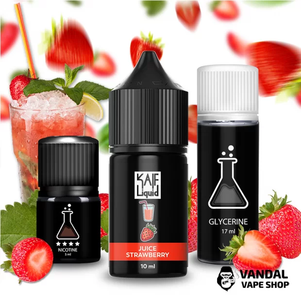 Набор для самозамеса Kaif Liquid 30 мл 25 мг со вкусом клубничного сока