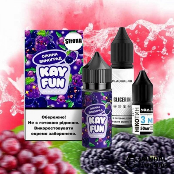 Набор для самозамеса Kayfun Strong 30 мл 50 мг со вкусом еживики и винограда