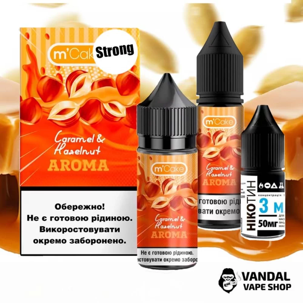 Набор для самозамеса M-Cake Strong 30 мл 50 мг со вкусом карамели и ореха Набор для самозамеса M-Cake Strong 30 мл 50 мг со вкусом карамели и ореха