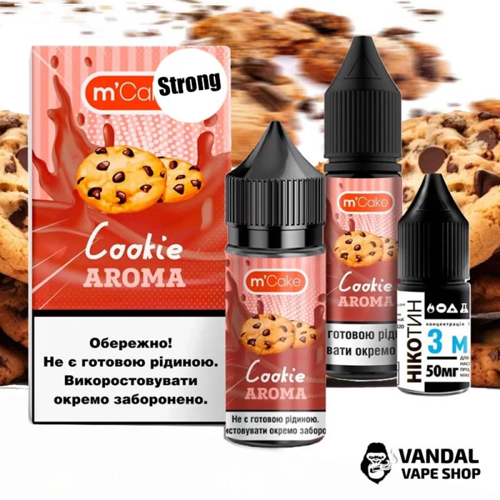 Набір для самозамісу M-Cake Strong 30 мл 50 мг зі смаком печива Набір для самозамісу M-Cake Strong 30 мл 50 мг зі смаком печива