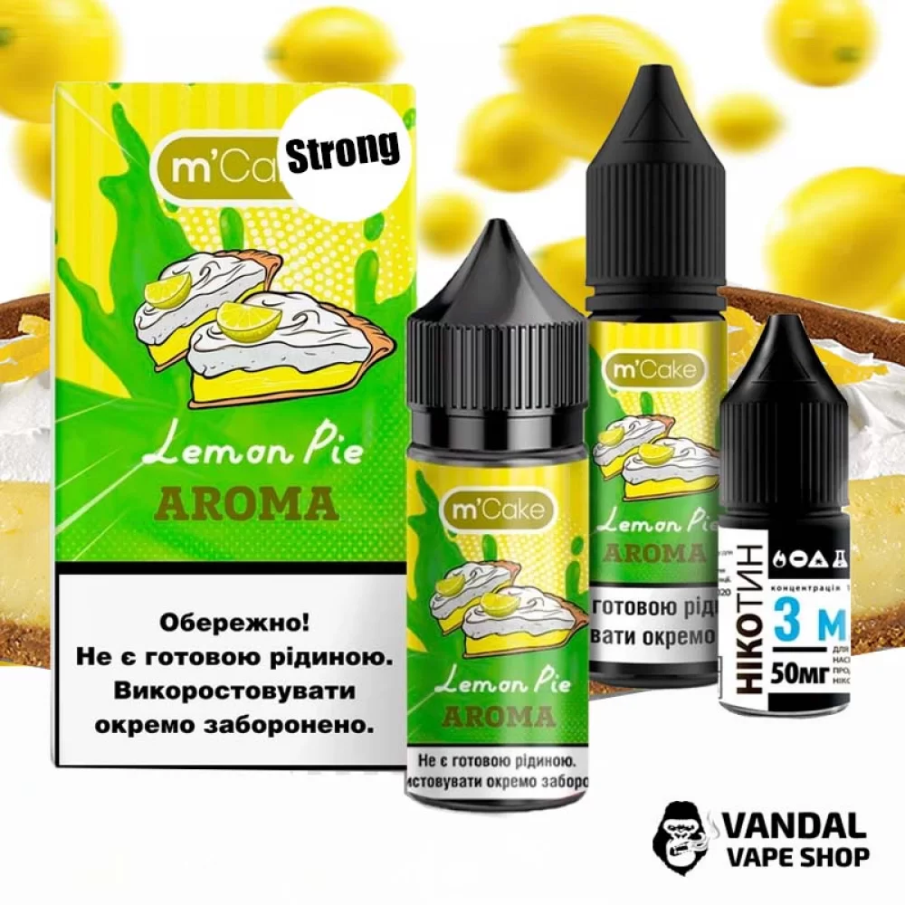 Набор для самозамеса M-Cake Strong 30 мл 50 мг со вкусом лимонного пирога Набор для самозамеса M-Cake Strong 30 мл 50 мг со вкусом лимонного пирога