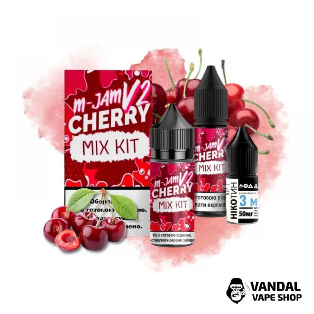 Набор для самозамеса M-JAM V2 Salt 30 мл 50 мг со вкусом вишни Набор для самозамеса M-JAM V2 Salt 30 мл 50 мг со вкусом вишни