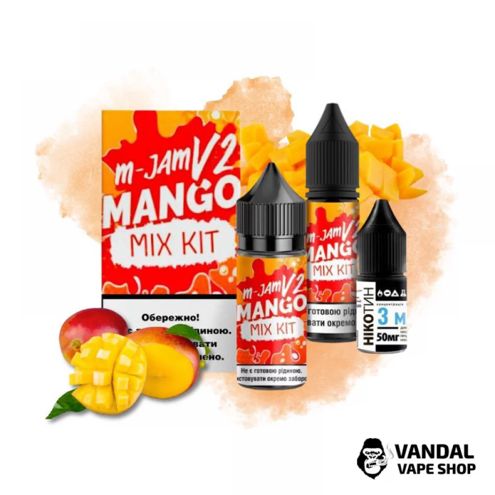 Набор для самозамеса M-JAM V2 Salt 30 мл 50 мг со вкусом манго Набор для самозамеса M-JAM V2 Salt 30 мл 50 мг со вкусом манго