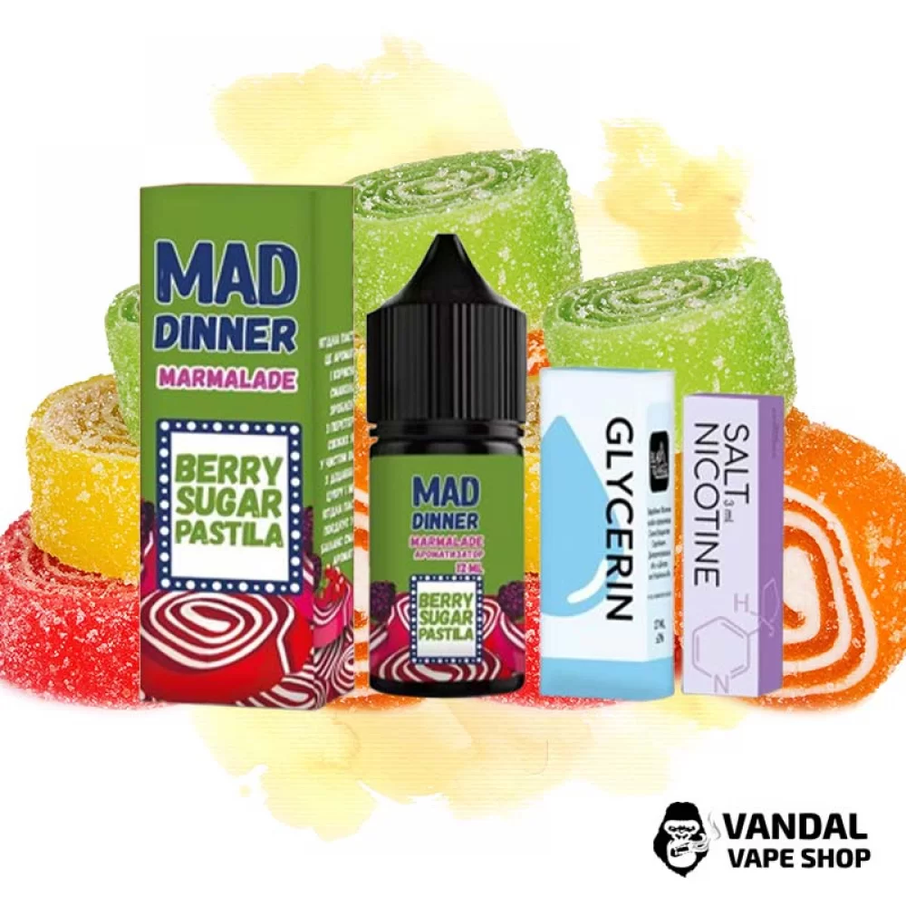 Набор для самозамеса Mad Dinner 30 мл 25 мг - со вкусом мармелада. Набор для самозамеса Mad Dinner 30 мл 25 мг - со вкусом мармелада.