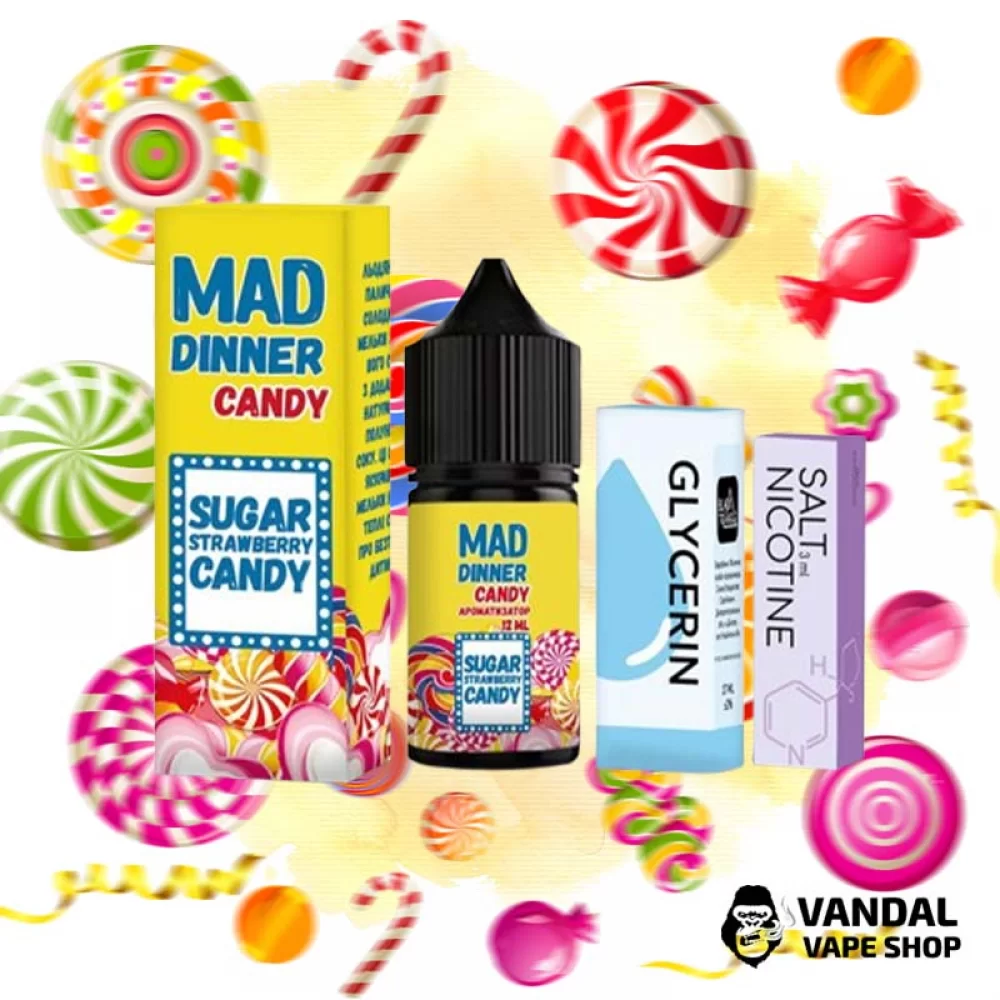 Набор для самозамеса Mad Dinner 30 мл 25 мг - со вкусом конфет. Набор для самозамеса Mad Dinner 30 мл 25 мг - со вкусом конфет.