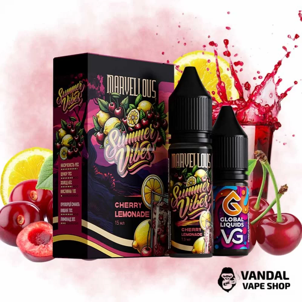 Набор для самозамеса Marvellous Summer Vibes 15 мл 65 мг - со вкусом вишни с освежающей и сладкой кислинкой лимонада