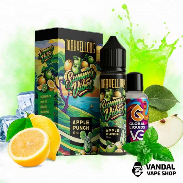 Органічний набір Marvellous Summer Vibes 60 мл 3 мг - Apple Punch зі смаком соковитого яблука, лимона з нотами прянощів та солодкого сидру