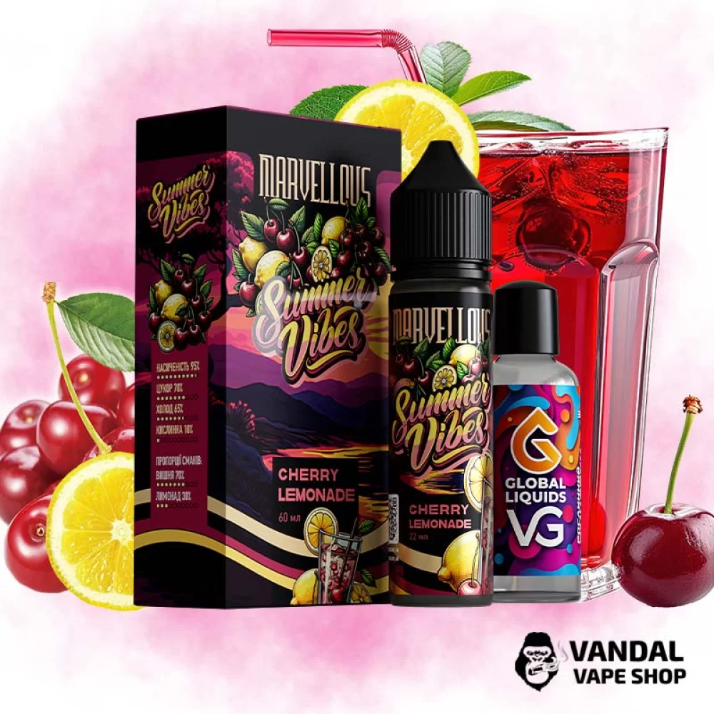 Набор для самозамеса Marvellous Summer Vibes 60 мл 3 мг - со вкусом вишни с освежающей и сладкой кислинкой лимонада