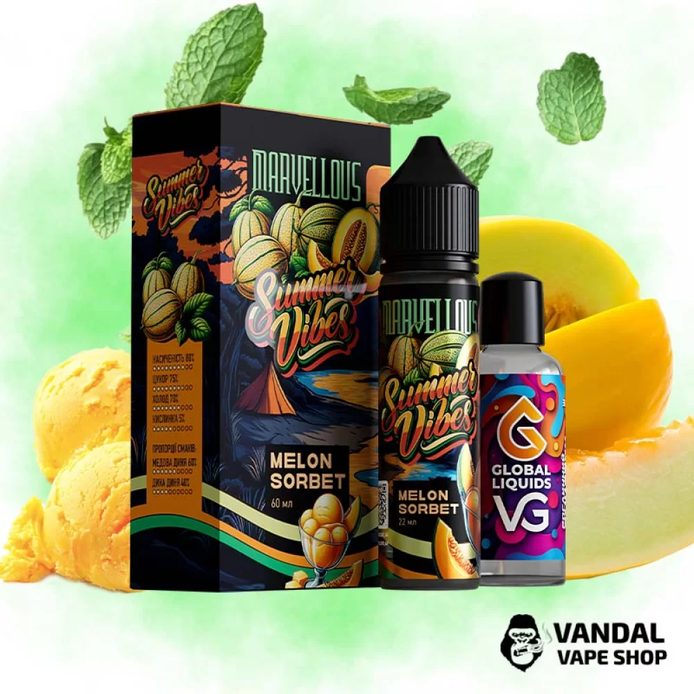 Набір для самозамісу Marvellous Summer Vibes 60 мл 3 мг - зі смаком соковитого сорбету з динею