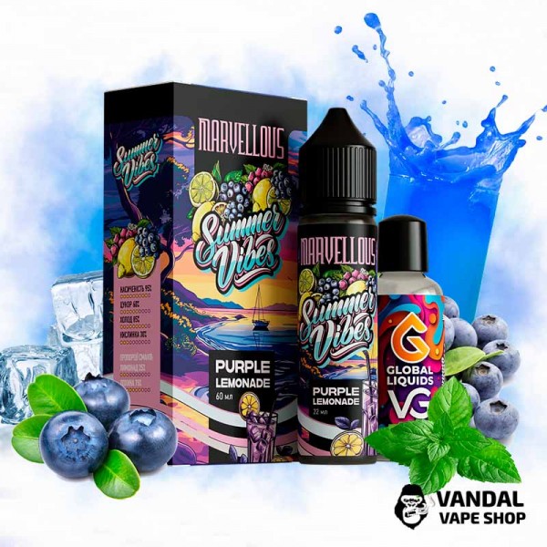 Органічний набір Marvellous Summer Vibes 60 мл 3 мг - Purple Lemonade зі смаком соковитої ожини з освіжаючою кислинкою лимонаду