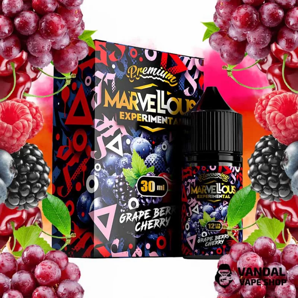 Набор для самозамеса Marvellous Experimental 30 мл 50 мг со вкусом винограда, вишни и ягод Набор для самозамеса Marvellous Experimental 30 мл 50 мг со вкусом винограда, вишни и ягод