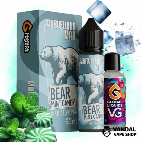 Органічний набір для самозамісу Marvellous Max - Bear Mint Candy 60 мл 3 мг зі смаком - м'ятної цукерки