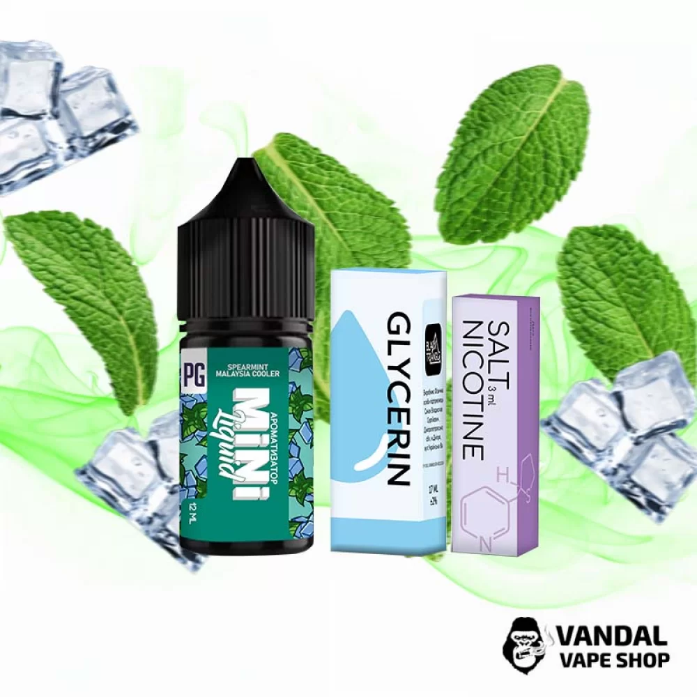 Набор для самозамеса Mini Liquid  30 мл 25 мг со вкусом мяты с холодком Набор для самозамеса Mini Liquid  30 мл 25 мг со вкусом мяты с холодком