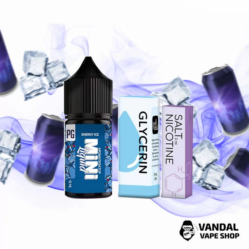 Набор для самозамеса Mini Liquid 30 мл 25 мг со вкусом энергетика с холодком Набор для самозамеса Mini Liquid 30 мл 25 мг со вкусом энергетика с холодком