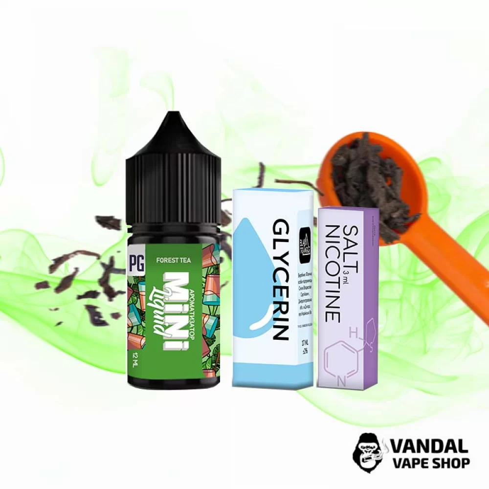 Набор для самозамеса Mini Liquid  30 мл 25 мг со вкусом лесного чая Набор для самозамеса Mini Liquid  30 мл 25 мг со вкусом лесного чая