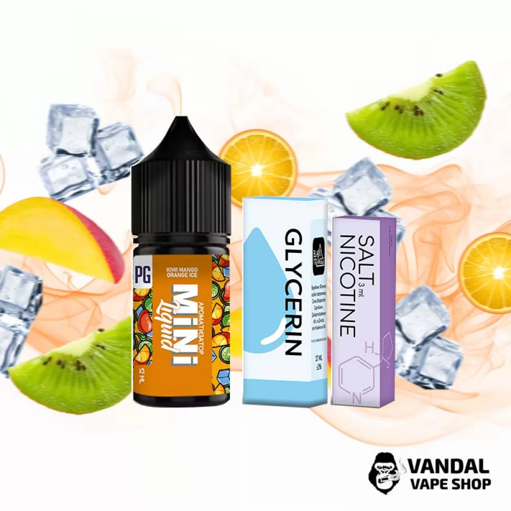 Набір для самозамісу  Mini Liquid  30 мл 25 мг зі смаком ківі, манго і апельсина з холодком