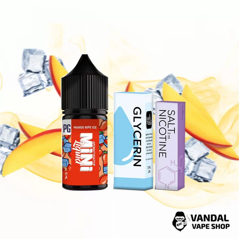 Набор для самозамеса Mini Liquid 30 мл 50 мг со вкусом спелого манго с холодком Набор для самозамеса Mini Liquid 30 мл 50 мг со вкусом спелого манго с холодком