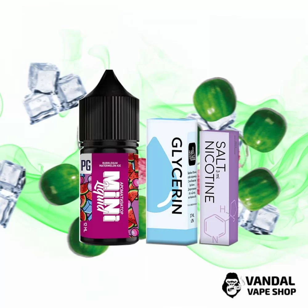 Набір для самозамісу  Mini Liquid  30 мл 25 мг зі смаком жуйки з кавуном і холодком