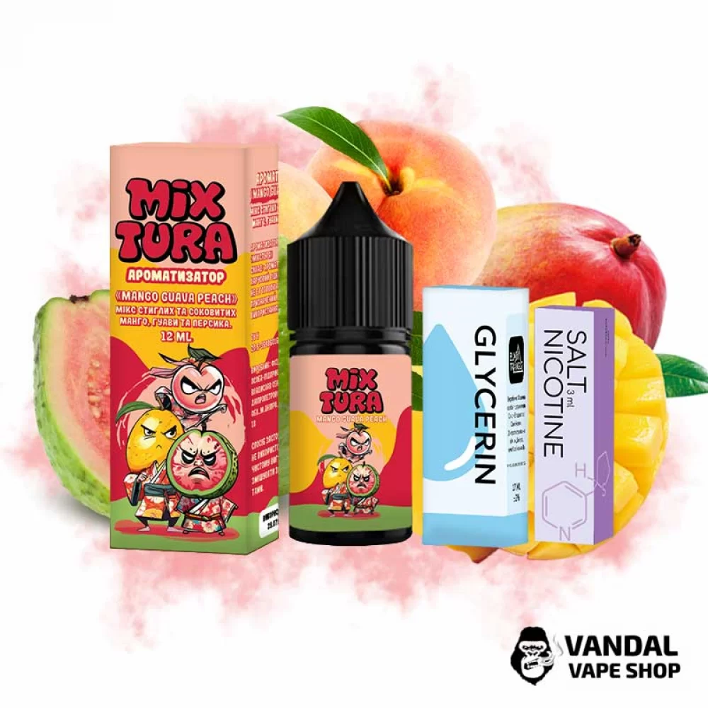 Набор для самозамеса Mixtura - с вкусом манго, гуавы и персика Набор для самозамеса Mixtura - с вкусом манго, гуавы и персика