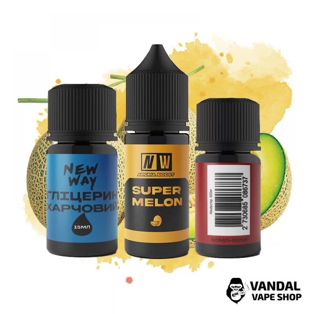 Набор для самозамеса New Way NW 30 мл 10 мг со вкусом дыни и мяты Набор для самозамеса New Way NW 30 мл 10 мг со вкусом дыни и мяты