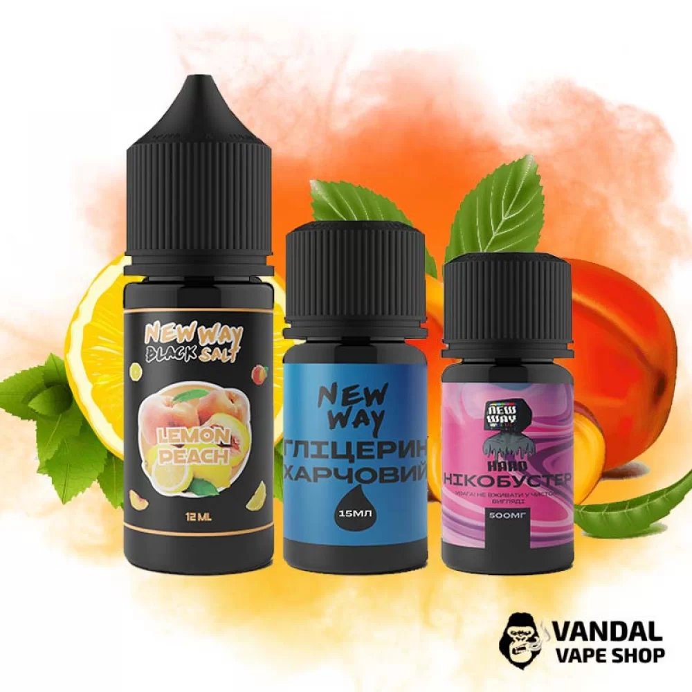 Набір для самозамісу New Way Black 30 мл 30 мг зі смаком персика і лимона