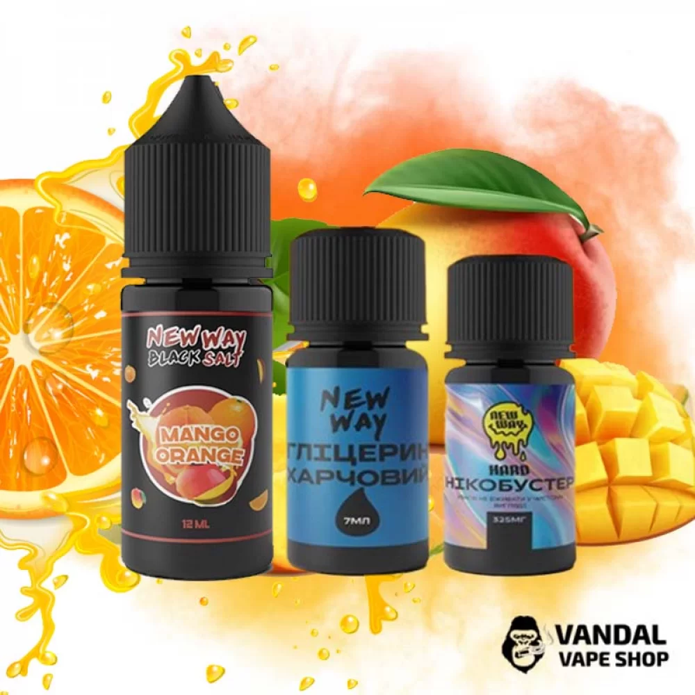 Набор для самозамеса New Way Black 30 мл 10 мг со вкусом манго и апельсина Набор для самозамеса New Way Black 30 мл 10 мг со вкусом манго и апельсина