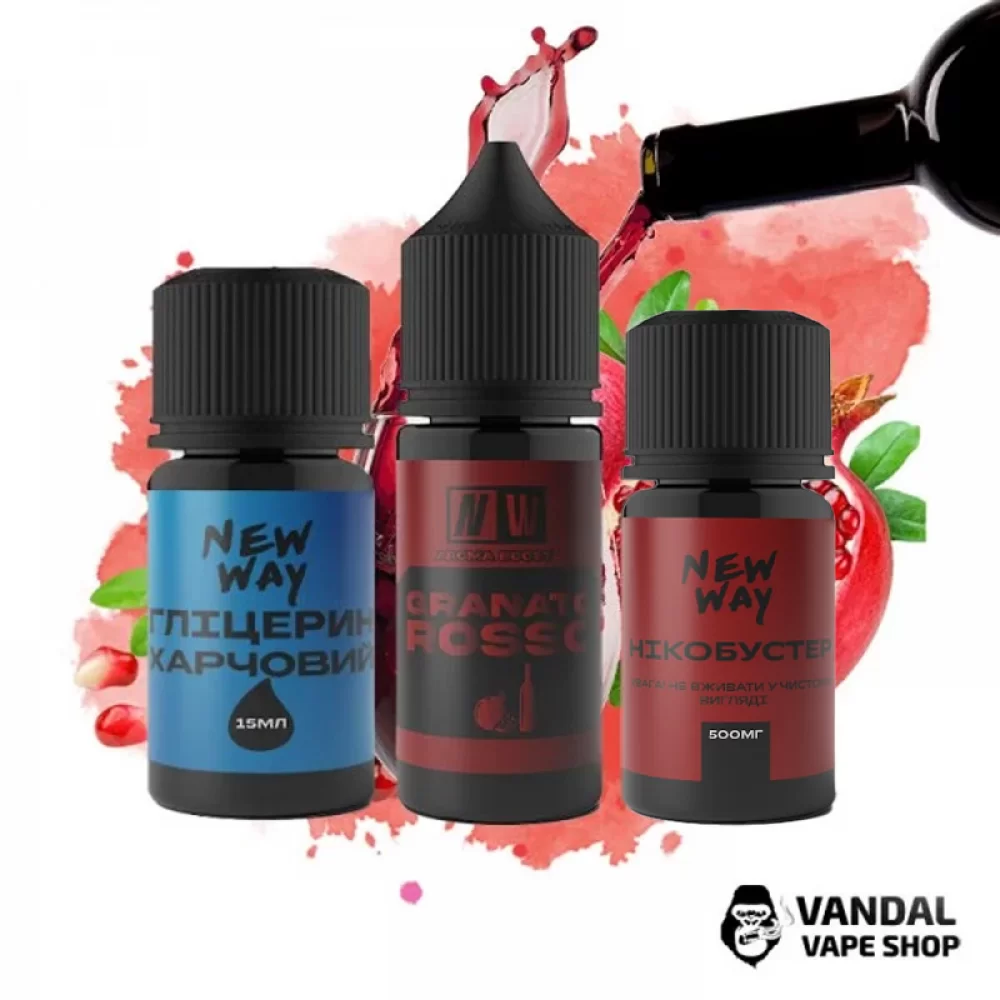 Набор для самозамеса New Way NW 30 мл 30 мг со вкусом вина с гранатом Набор для самозамеса New Way NW 30 мл 30 мг со вкусом вина с гранатом