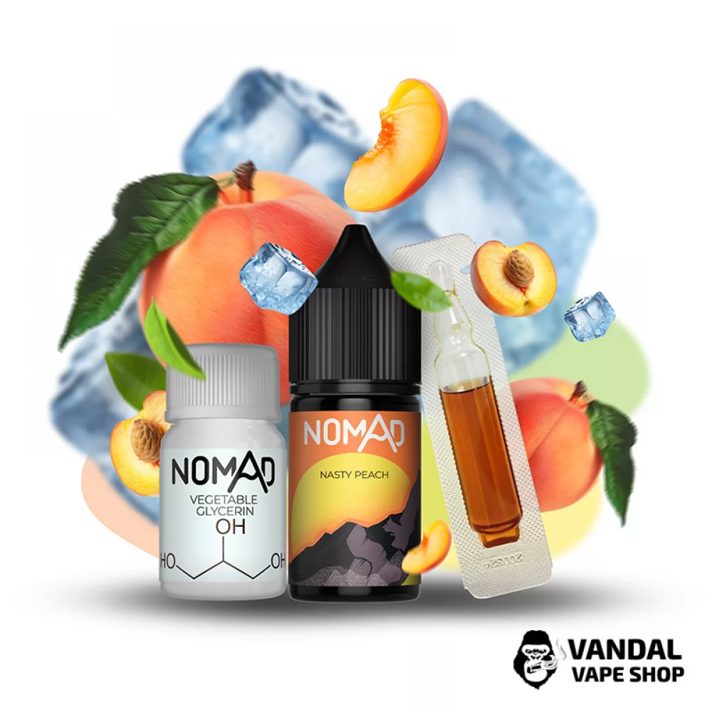 Набор для самозамеса Nomad 30 мл 50 мг со вкусом чая с персиком и льдом Набор для самозамеса Nomad 30 мл 50 мг со вкусом чая с персиком и льдом
