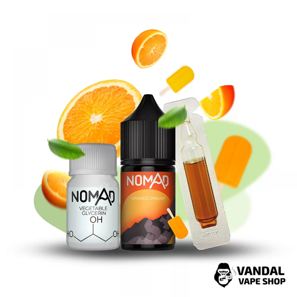 Набор для самозамеса Nomad 30 мл 50 мг со вкусом мороженого с апельсином Набор для самозамеса Nomad 30 мл 50 мг со вкусом мороженого с апельсином