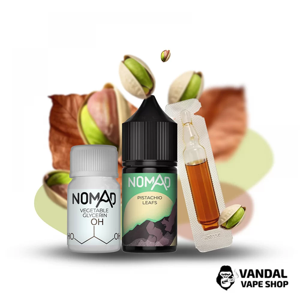 Набор для самозамеса Nomad 30 мл 50 мг со вкусом фисташки с ароматным табаком Набор для самозамеса Nomad 30 мл 50 мг со вкусом фисташки с ароматным табаком