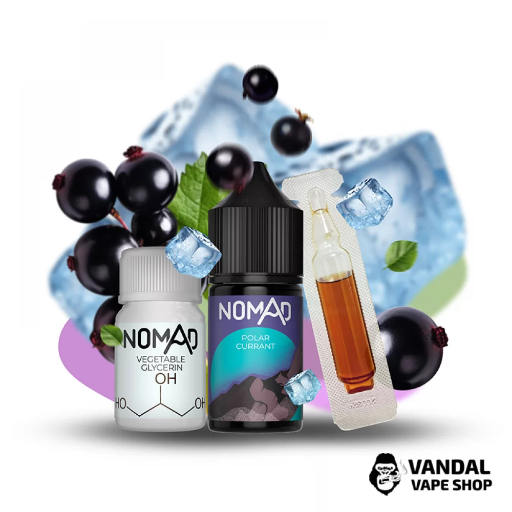 Набор для самозамеса Nomad 30 мл 50 мг со вкусом смородины с ментолом Набор для самозамеса Nomad 30 мл 50 мг со вкусом смородины с ментолом