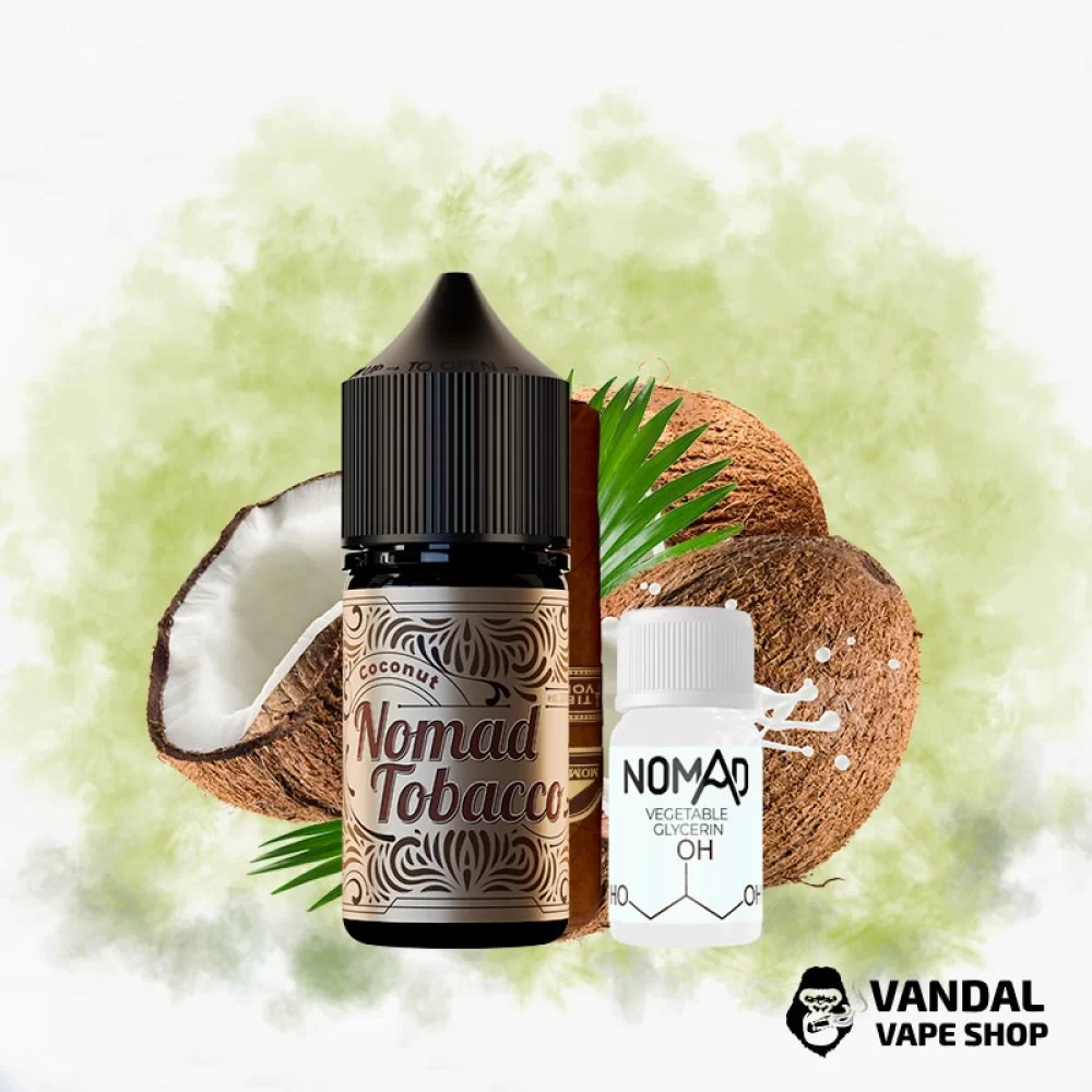 Набір для самозамісу Nomad Tobacco 30 мл 50 мг зі смаком ніжного солодкого кокосу з ледь терпким тютюном