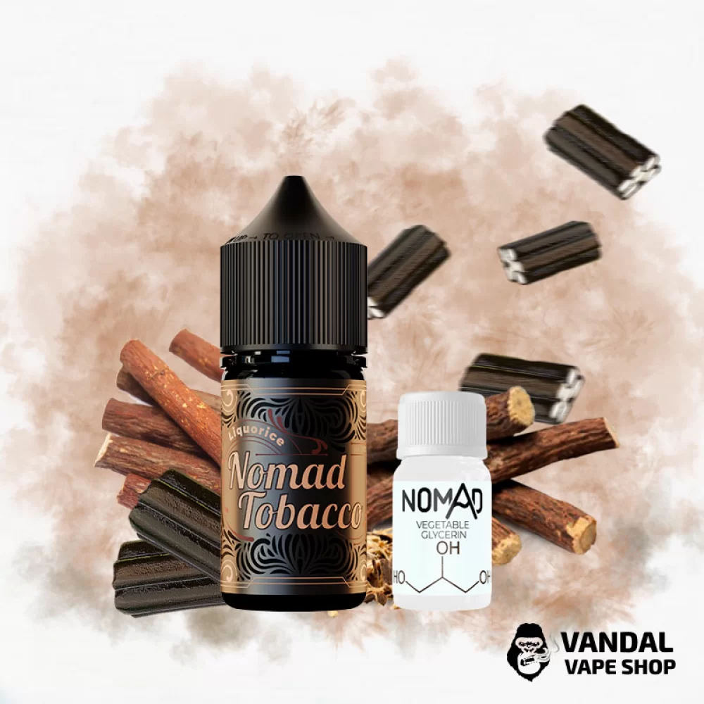 Набір для самозамісу Nomad Tobacco 30 мл 50 мг зі смаком виразного тютюну, доповненого пряною лакрицею