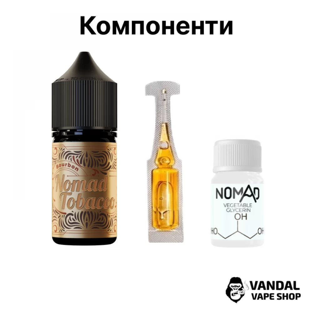 Набор для самозамеса Nomad Tobacco 30 мл 50 мг со вкусом сладкого бурбона и табака