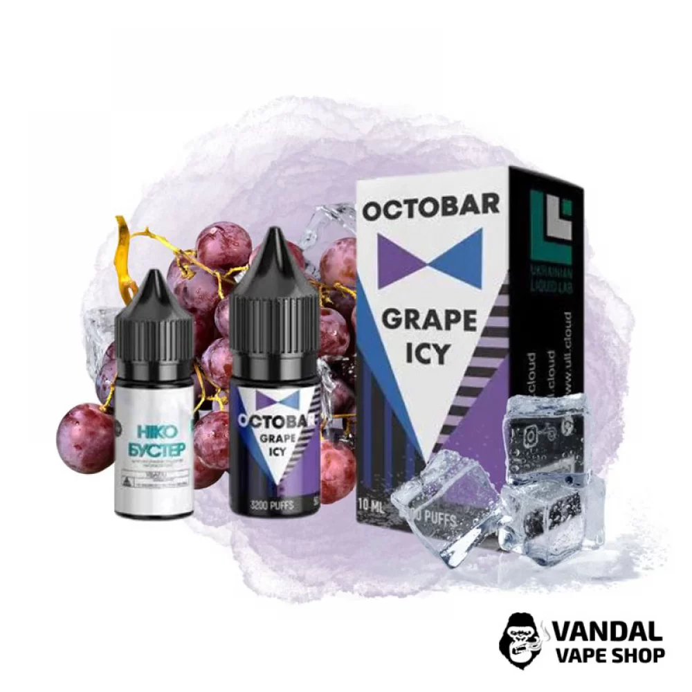 Набор для самозамеса OctoBar Salt 10 мл 50 мг со вкусом винограда с холодком Набор для самозамеса OctoBar Salt 10 мл 50 мг со вкусом винограда с холодком