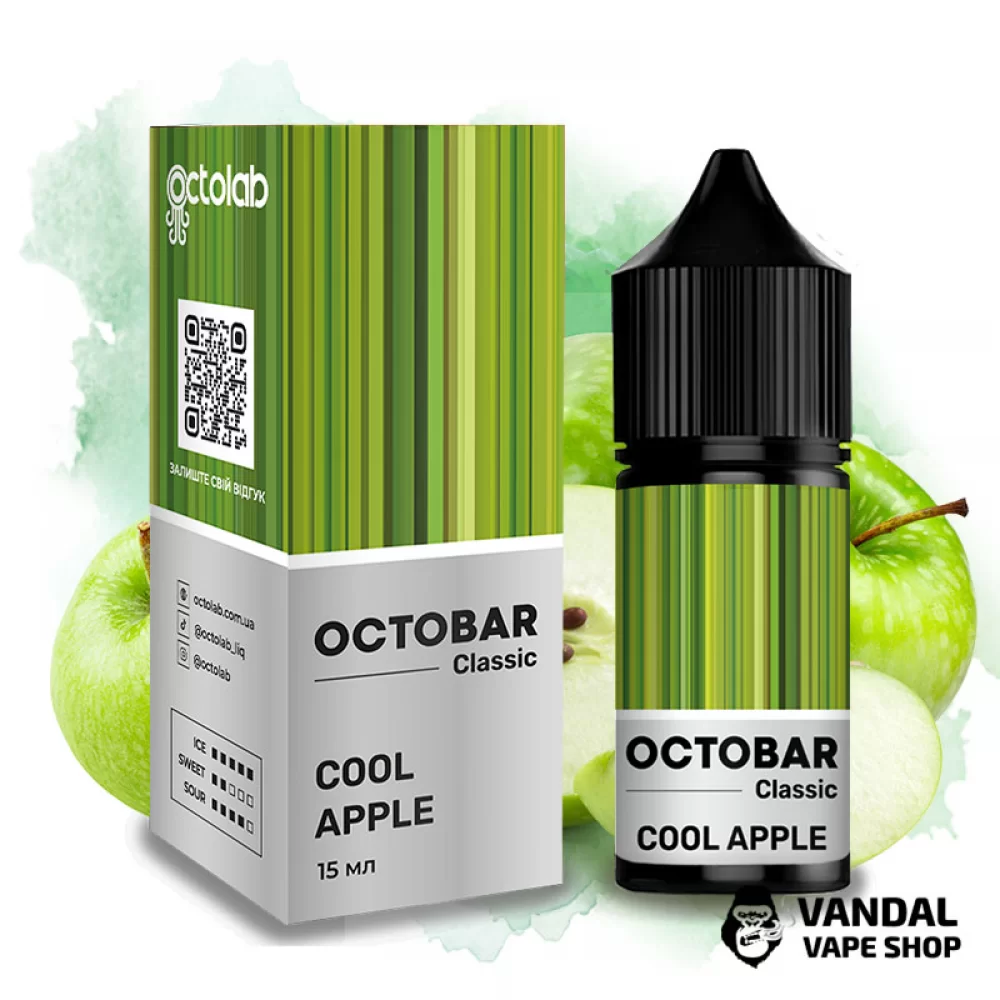 Набір для самозамісу OctoBar Salt 30 мл 50 мг зі смаком зеленого яблука з холодком