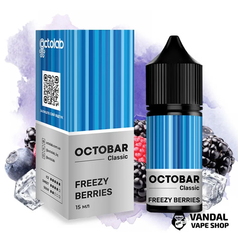 Набор для самозамеса OctoBar Salt 30 мл 50 мг Hard со вкусом ягод ежевики и черники с холодком Набор для самозамеса OctoBar Salt 30 мл 50 мг Hard со вкусом ягод ежевики и черники с холодком