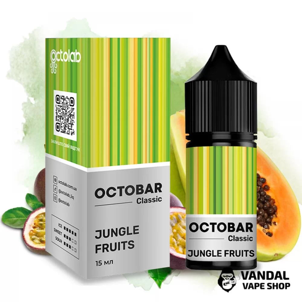 Набор для самозамеса OctoBar Salt 30 мл 50 мг со вкусом папайи и маракуи с холодком Набор для самозамеса OctoBar Salt 30 мл 50 мг со вкусом папайи и маракуи с холодком